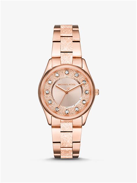 michael kors colette textured rose gold tone watch|michael kors mini rose gold.